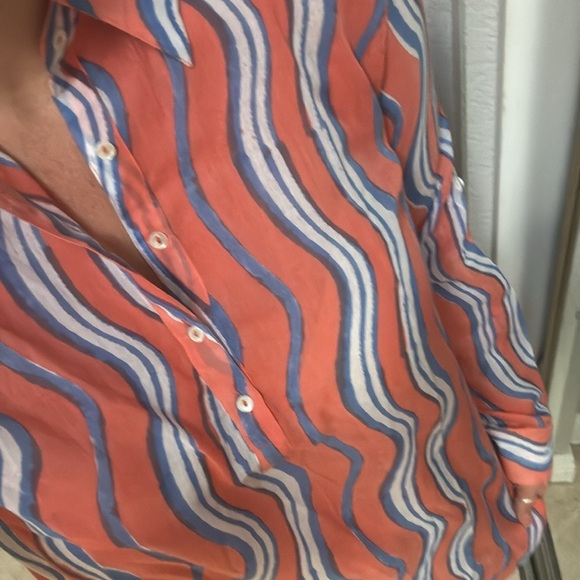 Oliphant Striped Coral and Blue tunic - Picture 7 of 9
